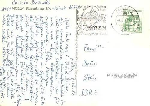 AK / Ansichtskarte Moelln_Lauenburg Klinik Foehrenkamp der BfA  Moelln_Lauenburg