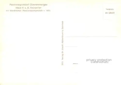 AK / Ansichtskarte Oberammergau Passionsspieldorf Haus Heinzeller Oberammergau