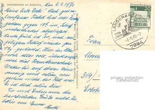 AK / Ansichtskarte Langenargen_Bodensee Fliegeraufnahme Langenargen Bodensee