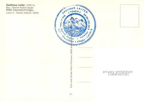 AK / Ansichtskarte Oberstdorf Gasthaus Laiter Oberstdorf