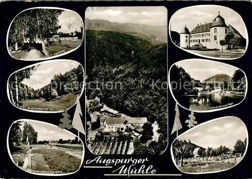 AK / Ansichtskarte Bergzabern_Bad Gasthof Augspurger Muehle Kurpark Boettenborner Tal Minigolfplatz Schloss Schwanenteich Schwimmbad Bergzabern_Bad