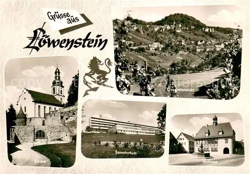 AK / Ansichtskarte Loewenstein Panorama Kirche Sanatorium Rathaus Loewenstein