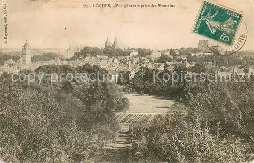 AK / Ansichtskarte Loches_Indre_et_Loire Vue generale prise des Montains Loches_Indre_et_Loire