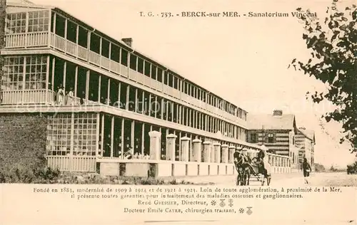 AK / Ansichtskarte Berck Sanatorium Vincent Berck