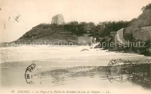 AK / Ansichtskarte Dinard_35 La plage et la Pointe du Moulinet un jour de tempete 