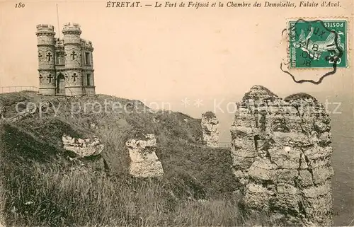 AK / Ansichtskarte Etretat Le Fort de Frefosse et la Chambre des Demoiselles Falaise d Aval Etretat