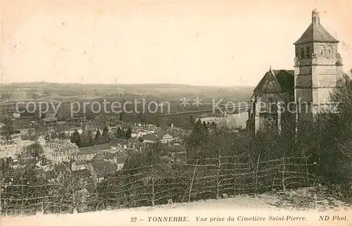 AK / Ansichtskarte Tonnerre Vue prise du Cimetiere Saint Pierre Tonnerre