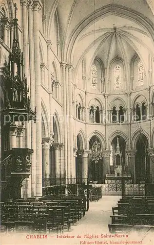 AK / Ansichtskarte Chablis Interieur de lEglise Saint Martin Chablis