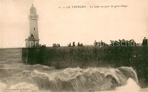 AK / Ansichtskarte Le_Treport La Jetee un jour de gros temps Le_Treport