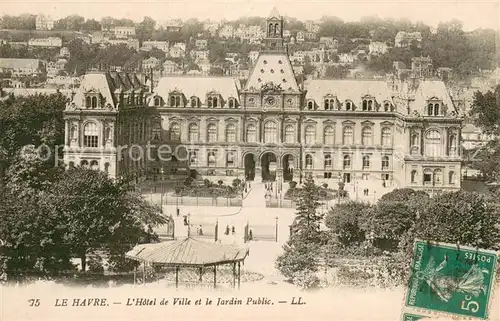 AK / Ansichtskarte Le_Havre Hotel de Ville et le Jardin Public Le_Havre