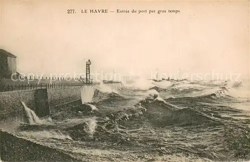 AK / Ansichtskarte Le_Havre Entree du port par gros temps Le_Havre
