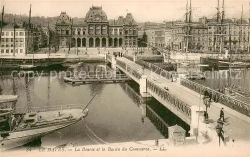AK / Ansichtskarte Le_Havre La Bourse et le Bassin du Commerce Le_Havre
