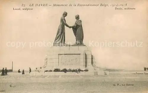 AK / Ansichtskarte Le_Havre Monument de la Reconnaissance Belge 1914 18 Le_Havre