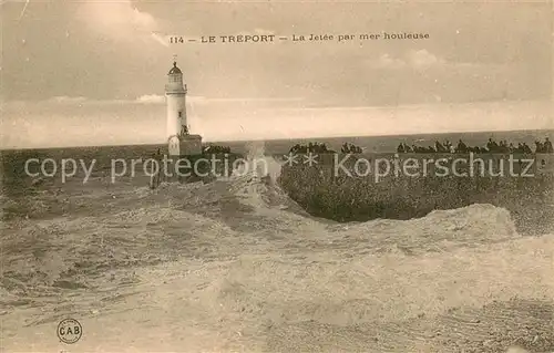 AK / Ansichtskarte Le_Treport La Jetee par mer houleuse Le_Treport