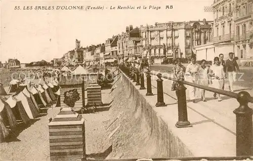 AK / Ansichtskarte Les_Sables d_Olonne Le Remblai et la Plage Les_Sables d_Olonne