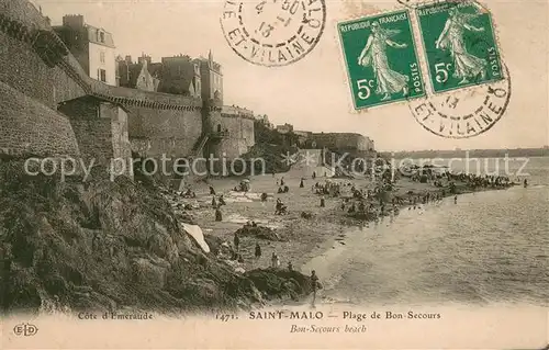 AK / Ansichtskarte Saint Malo_35 Plage de Bon Secours 