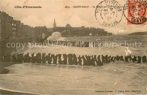 AK / Ansichtskarte Saint Malo_35 Le Sillon un jour des Tempete 