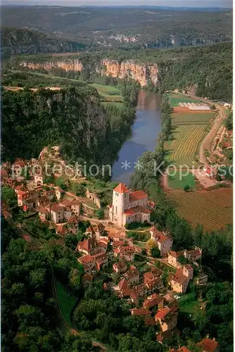 AK / Ansichtskarte Saint Cirq Lapopie Fliegeraufnahme Le Lot Saint Cirq Lapopie