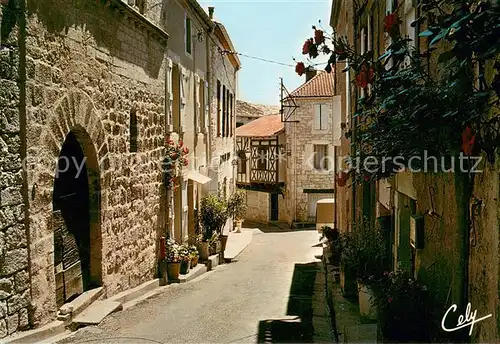 AK / Ansichtskarte Montcuq Rue fleurie  Montcuq