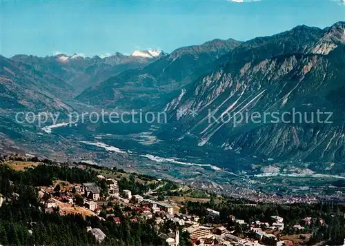 AK / Ansichtskarte Montana Vermala Fliegeraufnahme avec Vallee du Rhone Montana Vermala
