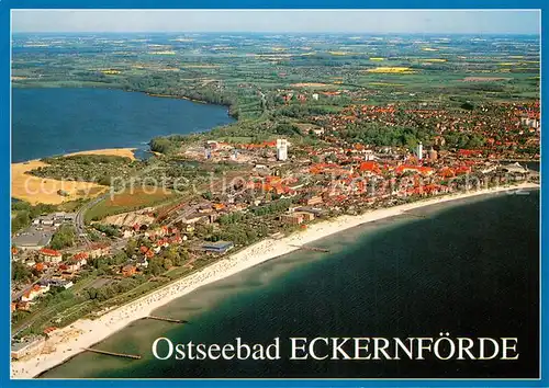 AK / Ansichtskarte Eckernfoerde Fliegeraufnahme mit Strand Eckernfoerde