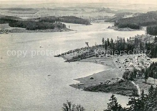 AK / Ansichtskarte Poehl_Vogtland Fliegeraufnahme Talsperre  Poehl_Vogtland