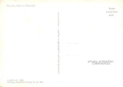 AK / Ansichtskarte Rheintal_Koblenz Fliegeraufnahme Drachenfels 