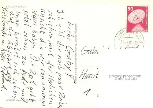 AK / Ansichtskarte Lohr_Main Fliegeraufnahme Lohr_Main