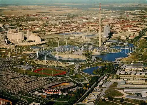 AK / Ansichtskarte Muenchen Fliegeraufnahme Olympiapark Muenchen