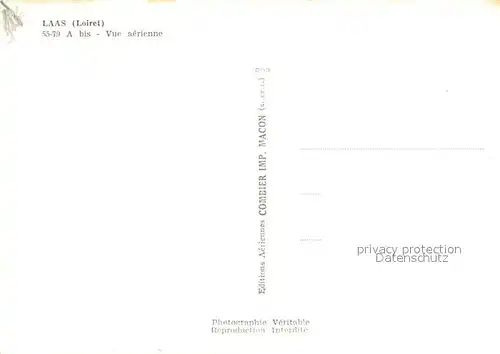 AK / Ansichtskarte Laas_Loiret Fliegeraufnahme  Laas Loiret