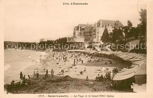 AK / Ansichtskarte Saint Lunaire La Plage et le Grand Hotel Casino Saint Lunaire