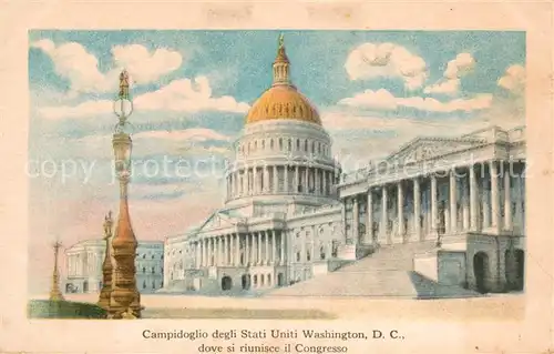 AK / Ansichtskarte Washington_DC Campidoglio degli Stati Uniti Washington DC dove si riunisce il Congresso 