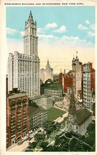 AK / Ansichtskarte New_York_City Woolworth Building and Skyscrapers New_York_City