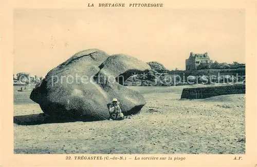 AK / Ansichtskarte Tregastel La sorciere sur la plage Tregastel