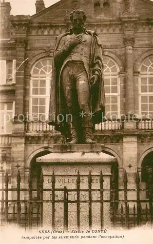 AK / Ansichtskarte Sees Statue de Conte Emportee par les allemands pendant l occupation Sees