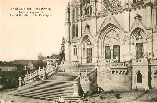 AK / Ansichtskarte La_Chapelle Montligeon Grand Escalier de la Basilique La_Chapelle Montligeon