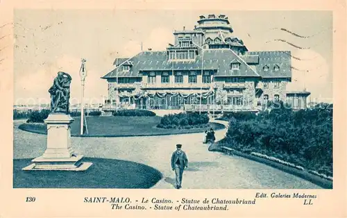 AK / Ansichtskarte Saint Malo_35 Le Casino Statue de Chateaubriand 