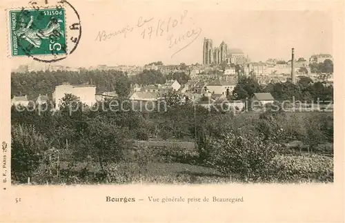 AK / Ansichtskarte Bourges Vue generale prise de Beauregard Bourges