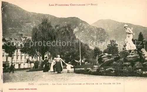 AK / Ansichtskarte Luchon_Haute Garonne Le Parc des Quinconces et Statu de la Vallee du Lys Luchon Haute Garonne