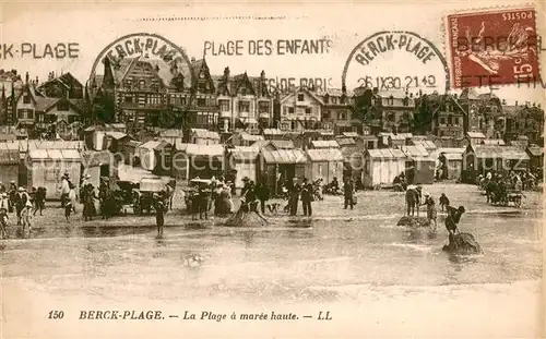AK / Ansichtskarte Berck Plage La plage a maree haute Berck Plage