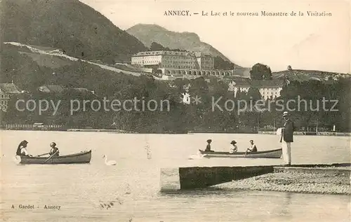 AK / Ansichtskarte Annecy_Haute Savoie Lac d Annecy et le nouveau Monastere de la Visitation Annecy Haute Savoie