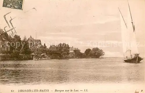 AK / Ansichtskarte Thonon les Bains Barque sur le Lac Leman Thonon les Bains