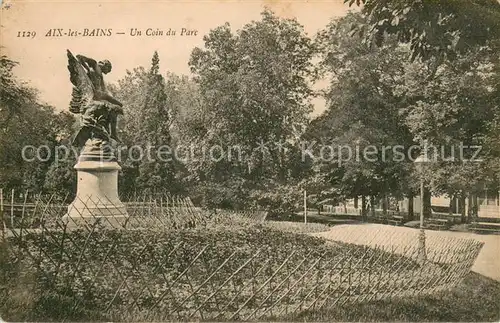 AK / Ansichtskarte Aix les Bains Un coin du parc Monument Statue Aix les Bains