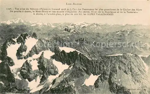 AK / Ansichtskarte Pelvoux Vue prise du Pelvoux Panorama de la Chaine des Alpes Pelvoux