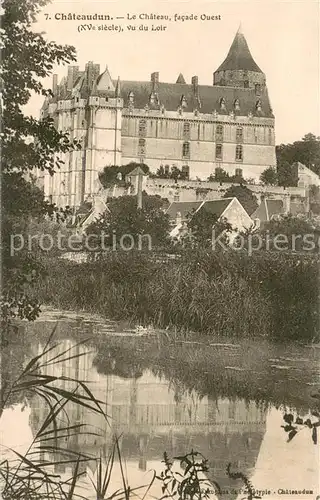 AK / Ansichtskarte Chateaudun Le Chateau facade Quest vue du Loir Chateaudun