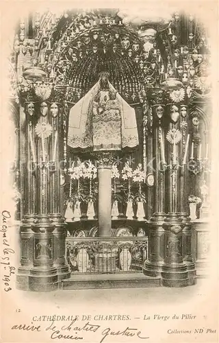 AK / Ansichtskarte Chartres_28 Cathedrale de Chartres La Vierge du Pilier 