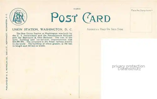 AK / Ansichtskarte Washington_DC Union Station 