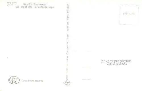 AK / Ansichtskarte Hameln_Weser Stadt der Rattenfaengersage Fliegeraufnahme Hameln Weser