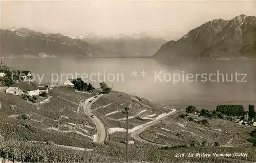 AK / Ansichtskarte Cully_VD La Riviere Vaudoise Vue aerienne Cully_VD