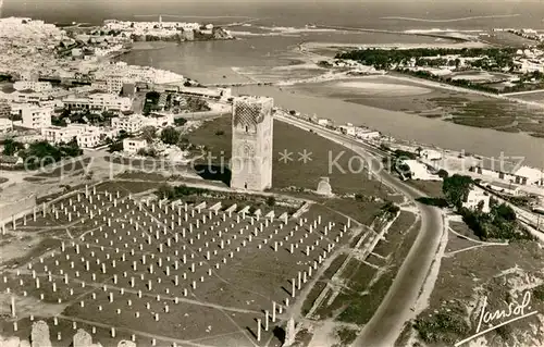 AK / Ansichtskarte Rabat_Marokko Vue aerienne La Tour Hassan Rabat Marokko